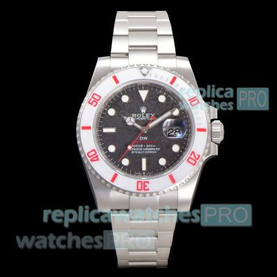 Super Replica Rolex DIW Submariner Parakeet Carbon Fiber Watch with White Ceramic Bezel 
